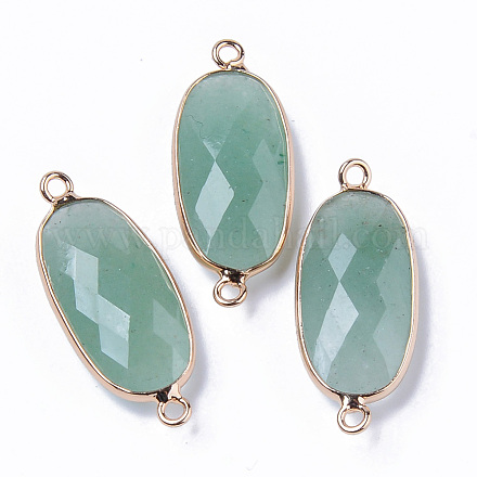 Соединители звеньев натурального зеленого авантюрина G-R472-03L-1