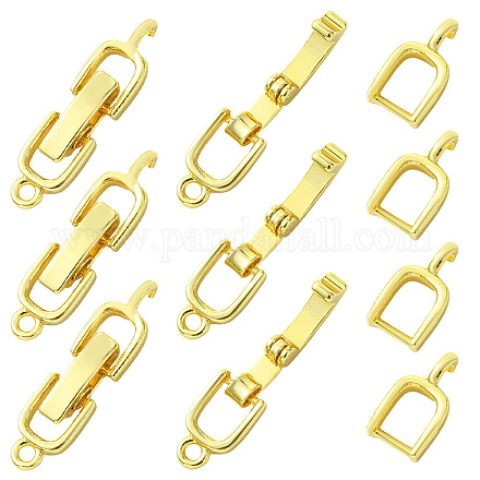 10 шт. латунные застежки-скобы с покрытием стойки KK-SC0006-67G-1