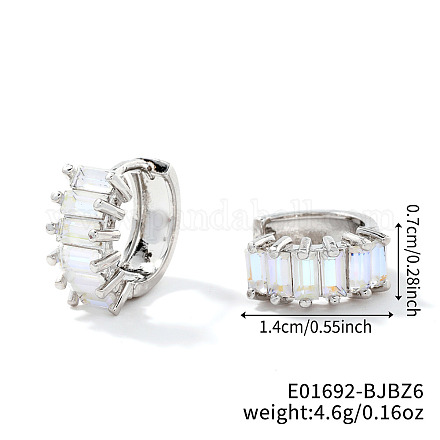 Латунные прямоугольные серьги-кольца NZ4361-5-1