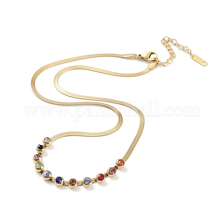 Красочное колье с подвеской из стразов и бриллиантов NJEW-F318-09G-1