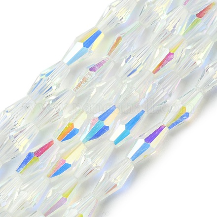 Прозрачные стеклянные бусины гальваническим пряди X1-GLAA-K064-05A-AB03-1