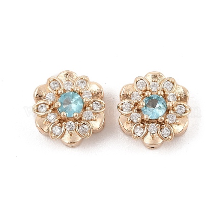 Стойки обшивки латунь микро проложить кубического циркония бусы KK-F879-03G-01-1