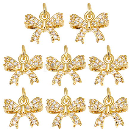 8 шт. Покрытие стойки латунь микропаве прозрачные подвески из кубического циркония FIND-HY0003-74-1