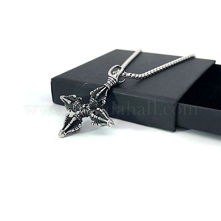 Крест из нержавеющей стали винтажные панк-ожерелья для мужчин CD2229-1