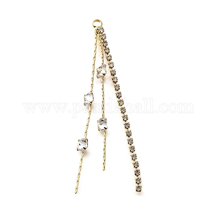 Большие кулоны из латуни с микропейвом и прозрачным фианитом KK-B135-02G-1