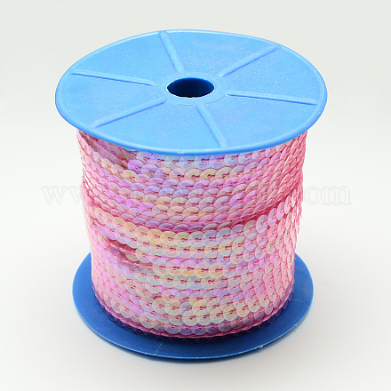 Бусины с пайеткой из экологически чистого пластика PVC-Q092-6mm-124-1