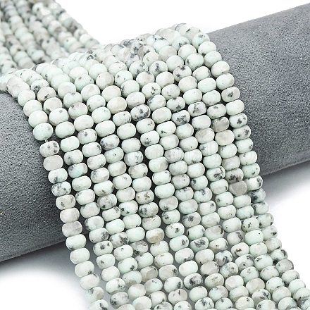 Природных кунжута яшмы бисер нитей G-P575-A52-6x4mm-1