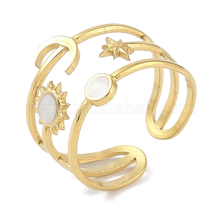 Кольца-манжеты из нержавеющей стали 304 с ионным покрытием (IP) RJEW-L107-037G-01-1