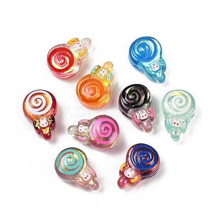 Прозрачные смоляные эмалевые бусины RESI-L047-13-1