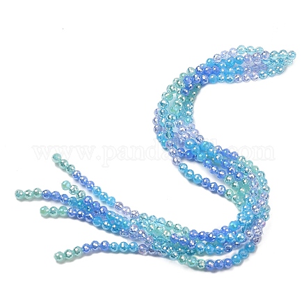 Стеклянные бусины с гальваническим покрытием  EGLA-D300-06-6mm-05-1