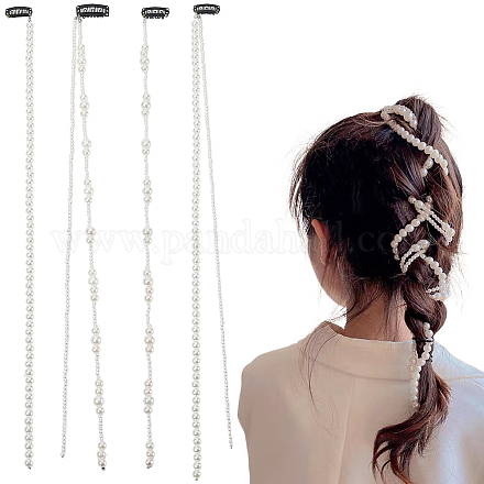 4шт 4 вида пластиковых жемчужин с железными заколками для волос&nbsp;OHAR-GF0001-36-1