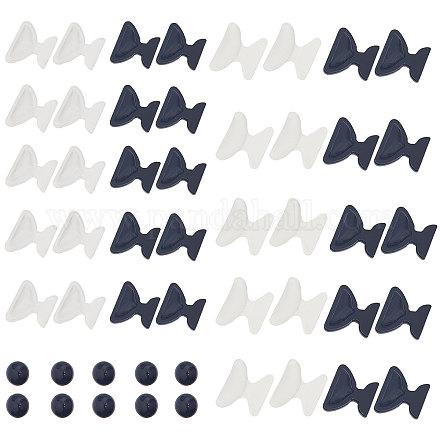 25 пара 5 стильных носовых упоров для очков в форме бабочек и плоских круглых противоскользящих мягких силиконовых самоклеящихся накладок FIND-GF0004-10-1