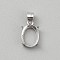 925 Sterling Silver Pendants Connector Settings, Oval, Platinum, Tray: 5x6mm, 9x7x4.5mm, Hole: 5x4mm