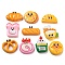 Opaque Resin Decoden Cabochons, Bread & Hamburger & Cookies, Mixed Shapes, Mixed Color, 13.5~27x20~29.5x7~9mm