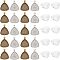 DIY Triangle Pendant Making Kits, Including Transparent Glass Cabochons, Alloy Pendant Cabochon Settings, Antique Bronze & Antique Silver, 60pcs/box