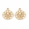 Brass Micro Pave Clear Cubic Zirconia Pendants, Nickel Free, Rhombus with Lion, Real 18K Gold Plated, 21.5x18.5x3mm, Hole: 1.8mm