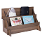 Wood Minifigures Display Riser, Wooden Tiered Organizer Holder Rectangle, Coffee, Fnished Product: 35x16.8x20.9cm