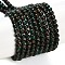Assembled Natural Malachite & Bronzite Beads Strands, Round, 4mm, Hole: 0.6mm, about 98pcs/strand, 15.91''(40.4cm)