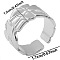 Non-Tarnish Minimalist 304 Stainless Steel Cuff Rings, Wide Band Open Rings