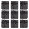 Cardboard Jewelry Set Box, for Necklace, Ring, Earring Packaging, with Bowknot Ribbon Outside and White Sponge Inside, Square, Black, 4.25x4.15x2.6cm