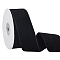Polyester Ribbon, Flat, Black, 1-1/2 inch(38mm), about 10.00 Yards(9.14m)/Roll