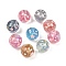 Transparent Resin Enamel Beads, Round with Firework & Star, Mixed Color, 16mm, Hole: 1mm