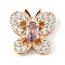 Brass Micro Pave Cubic Zirconia Beads, Butterfly, Lead Free & Cadmium Free, Long-Lasting Plated, Medium Orchid, 11.5x11.5x6mm, Hole: 1.6mm