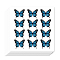 Self-Adhesive Paper Decorative Stickers, for Party, Decorative Presents Sealing, Butterfly, 90x90mm, 12patterns/pc