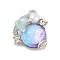 Alloy & Resin Pendants, Summer Beach Charms, Platinum, Starfish, 13.5x16.5x6mm, Hole: 1.6mm