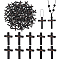 100Pcs 10 Styles Wooden Pendants, Cross, Black, 44x29.5x5mm, Hole: 3mm, 10pcs/style
