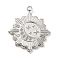 Non-Tarnish 304 Stainless Steel Pendants, Sun with Star Charms, Stainless Steel Color, 20.5x18x2mm, Hole: 1.5mm