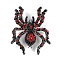 Halloween Spider Alloy Rhinestones Brooches for Party Wear, Ruby, 65x45mm