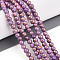 Natural Mashan Jade Beads Strands, Round, Dyed, Medium Purple, 4~5mm, Hole: 0.7mm, about 92~95pcs/strand, 15.35~15.75 inch(39~40cm)