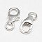 925 Sterling Silver Lobster Claw Clasps, with Jump Rings, Silver, 10x6x2.8mm, Hole: 3.5mm, about 39pcs/20g