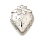 Brass Pendants, Strawberry Charms, Platinum, 24x19.5x6.5mm, Hole: 1.6mm