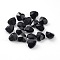 Romantic Valentines Ideas Glass Charms, Faceted Heart Charm, Black, 14x14x8mm, Hole: 1mm