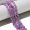 Natural Lavender Amethyst Beads Strands, with Seed Beads, Faceted, Dice, 6x6mm, Hole: 1mm, about 47~52pcs/strand, 15.35''~15.75''(39~40cm)