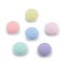 Opaque Resin Beads, Flocky Flat Round, Mixed Color, 16x9mm, Hole: 2mm