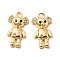 Brass Micro Pave Cubic Zirconia Pendants, Cadmium Free & Nickel Free & Lead Free, Bear, Real 18K Gold Plated, 14x7.5x2mm, Hole: 1.4mm