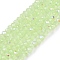 Electroplate Glass Beads Strands, Imitation Jade Beads, Half Plated, Rainbow Plated, Faceted, Rondelle, Light Green, 2.3~2.7x1.5mm, Hole: 0.4mm, about 135~140pcs/strand, 26~27cm