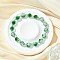Round Crackle Glass Beads Stretch Bracelets, with Brass Findings, Sea Green, Inner Diameter: 2-1/4 inch(5.7cm)