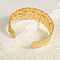 304 Stainless Steel Textured Cuff Bangles for Women, Real 18K Gold Plated, Inner Diameter: 2-1/8 inch(5.5cm)