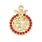 Alloy Micro Pave Rhinestone Pendants, Pomegranate, Golden, 22x16x2mm, Hole: 1.8mm