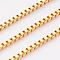 Ion Plating(IP) 304 Stainless Steel Venetian Chains, Box Chains, Unwelded, with Spool, Golden, 2mm, about 32.8 Feet(10m)/roll