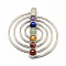 Vortex Chakra Alloy Gemstone Big Pendants, Platinum, 58x49x7.5mm, Hole: 3mm