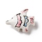 Handmade Porcelain Beads, Fish, Famille Rose Porcelain, Pink, 17.5x21x7mm, Hole: 1.8mm