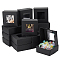 Paper Gift Storage Box, with PVC Visible Window, for Mini Cake Jewelry Gift Storage, Square, Black, 8.5x8.5x3.5cm
