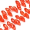 Crystal Glass Beads Strands, Top Drilled Beads, Faceted, Teardrop, Orange Red, 13x6mm, Hole: 1mm, about 90~95pcs/strand, 16~18 inch