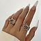 Star Alloy Adjustable Cuff Rings, for Women, Platinum, Inner Diameter: 17mm