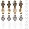 DIY Blank Dome Hamsa Hand Bookmark Making Kit, Including Alloy & Iron Cabochon Setting, Glass Cabochons, Antique Bronze & Antique Silver, 16Pcs/box